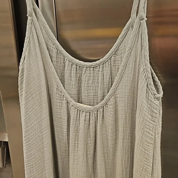💕FRESH LAUNDRY💕 Gauze Flowy Dress ~ 100% Cotton Light Gray Small S NWOT - Picture 4 of 12